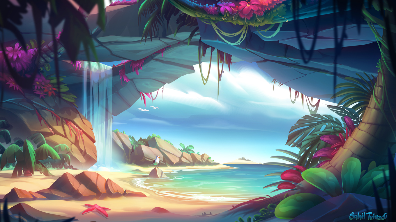 Tropical Island Fantasy Art , HD Wallpaper & Backgrounds