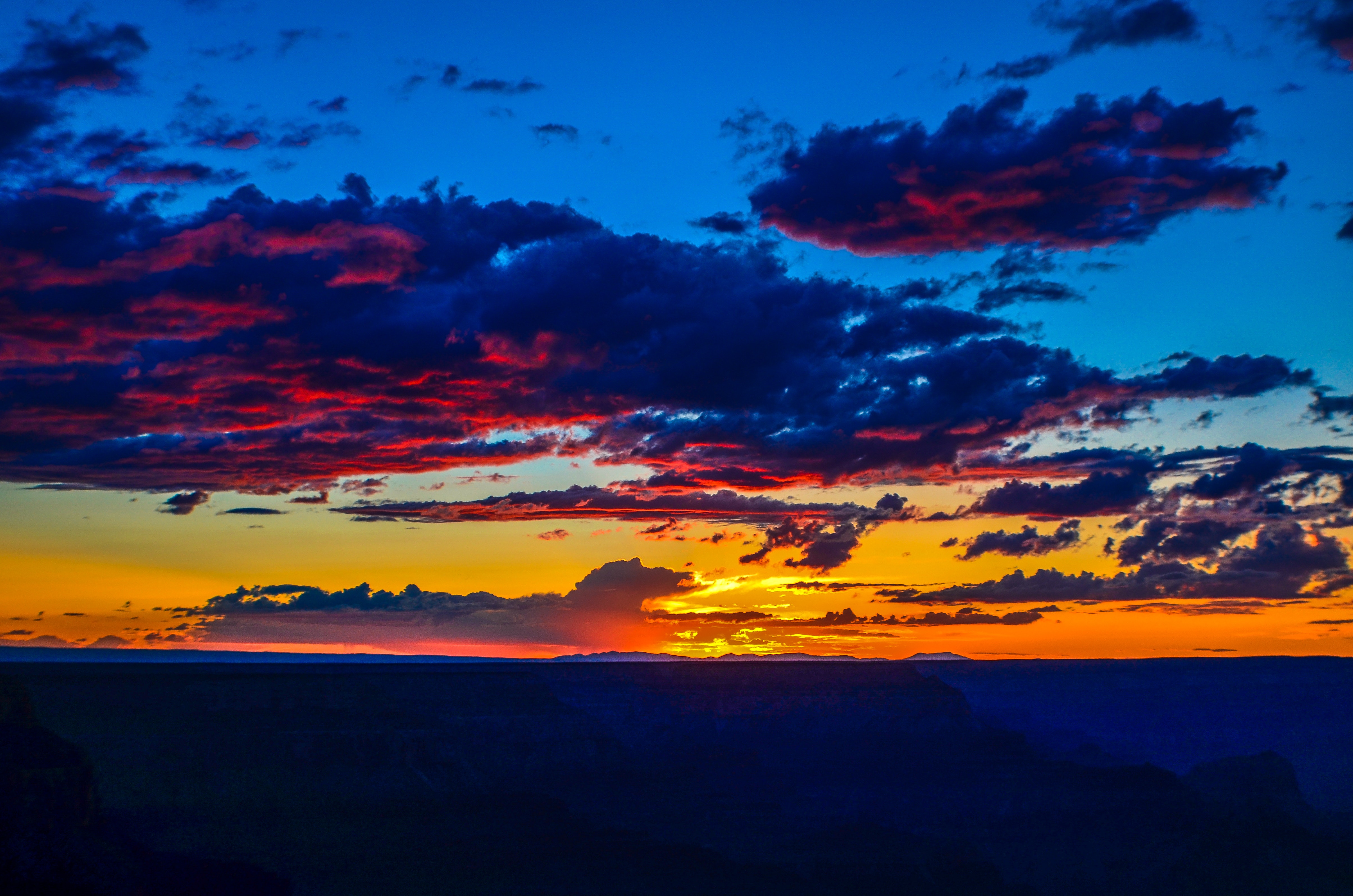Wallpaper Sunset, Horizon, Clouds, Colorful, Sky - Colorful Sky Images Hd , HD Wallpaper & Backgrounds