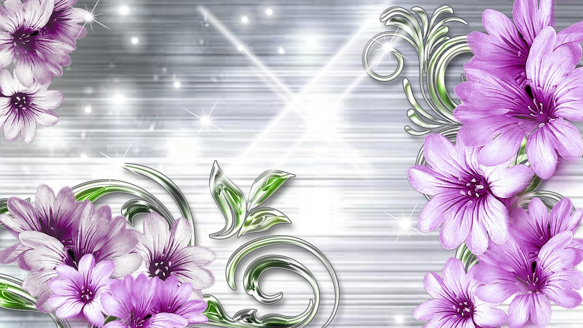 Purple And Silver Flowers - Lavender And Silver Background , HD Wallpaper & Backgrounds