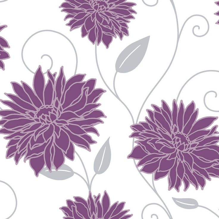 Purple White And Silver Wallpaper My New Room Pinterest - Purple Flower Wallpaper For Living Room , HD Wallpaper & Backgrounds