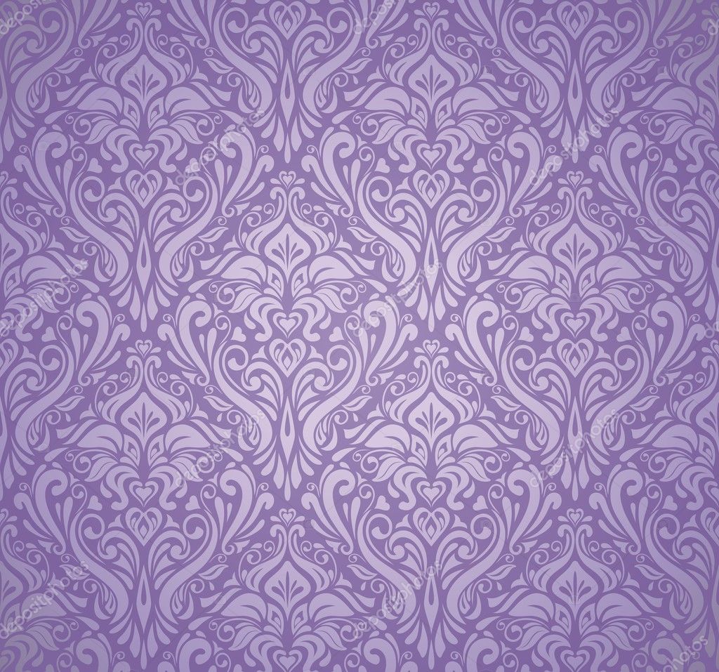 Violet & Silver Vintage Wallpaper Stock Vector - Papel Pintado Color Plata Y Lila , HD Wallpaper & Backgrounds