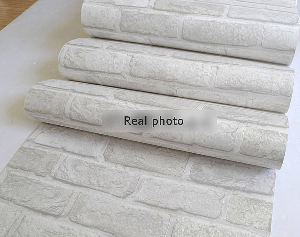 3d Brick Pattern Wallpaper Roll White Grey Textured - Wallpaper , HD Wallpaper & Backgrounds