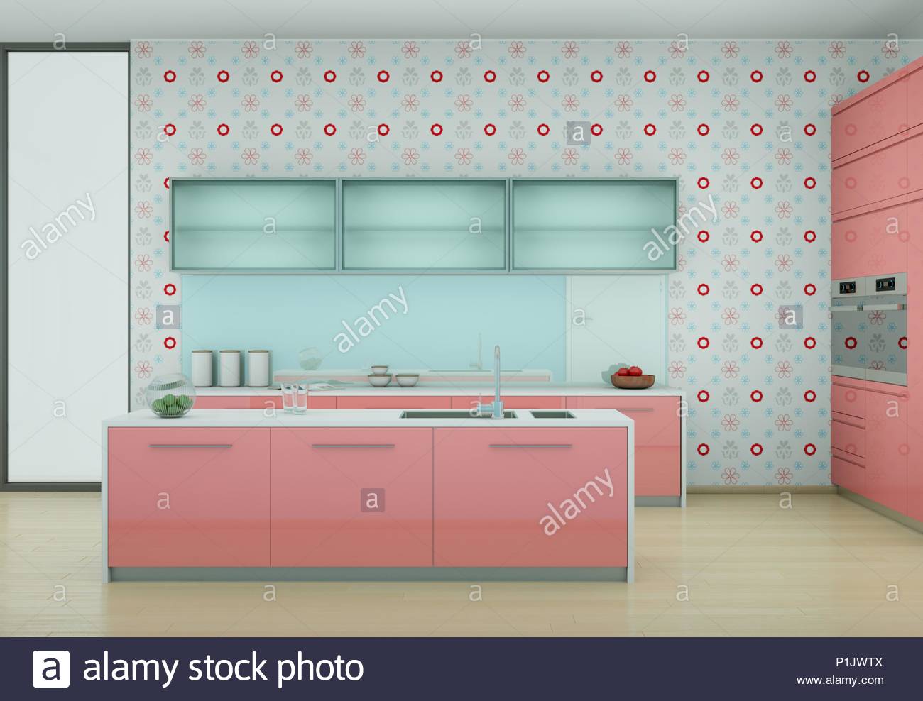 Kitchen Wallpaper Modern Teal , HD Wallpaper & Backgrounds