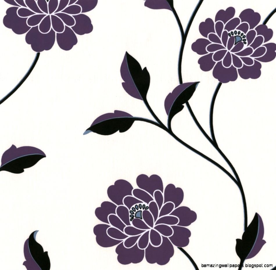 Erismann Savanna Fl Wallpaper Purple Cream And Black - Rose , HD Wallpaper & Backgrounds