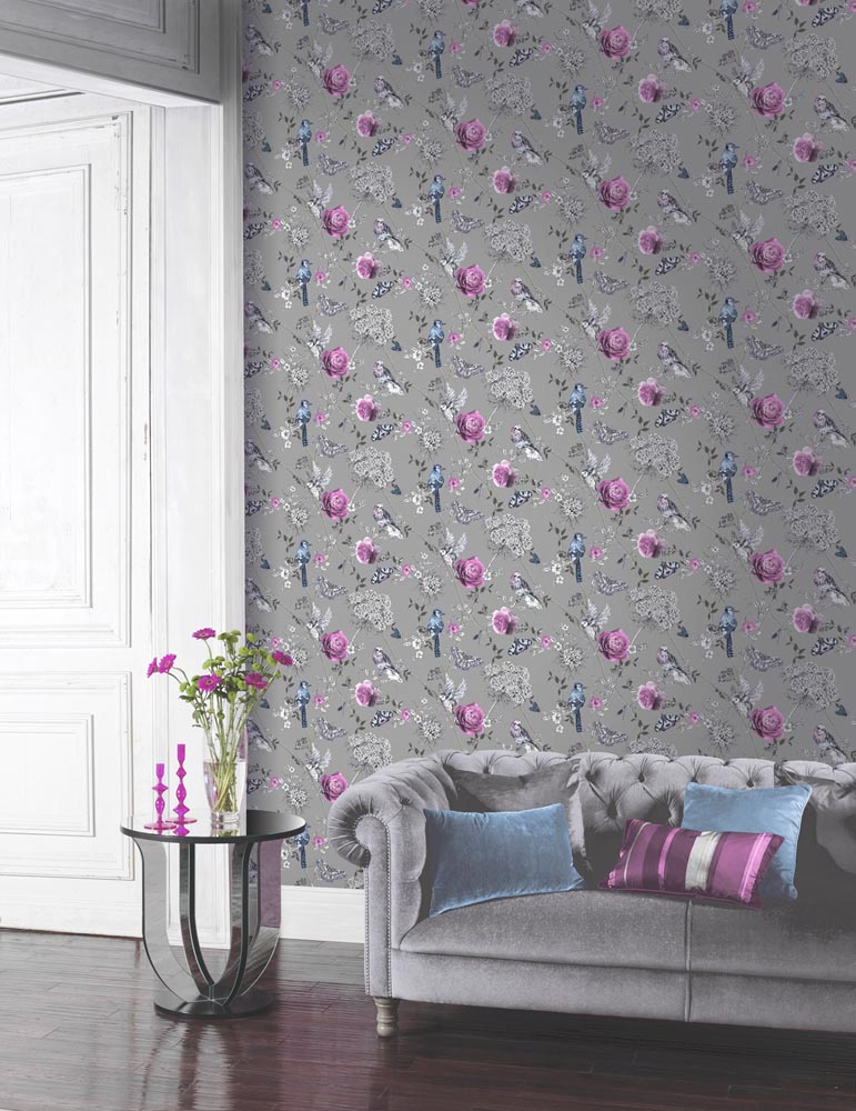 Grey Wallpaper In Room , HD Wallpaper & Backgrounds