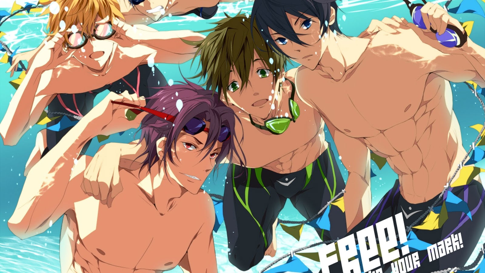 Anime Swimming Men Boys Swimmer Goggles Underwater - Free Anime , HD Wallpaper & Backgrounds