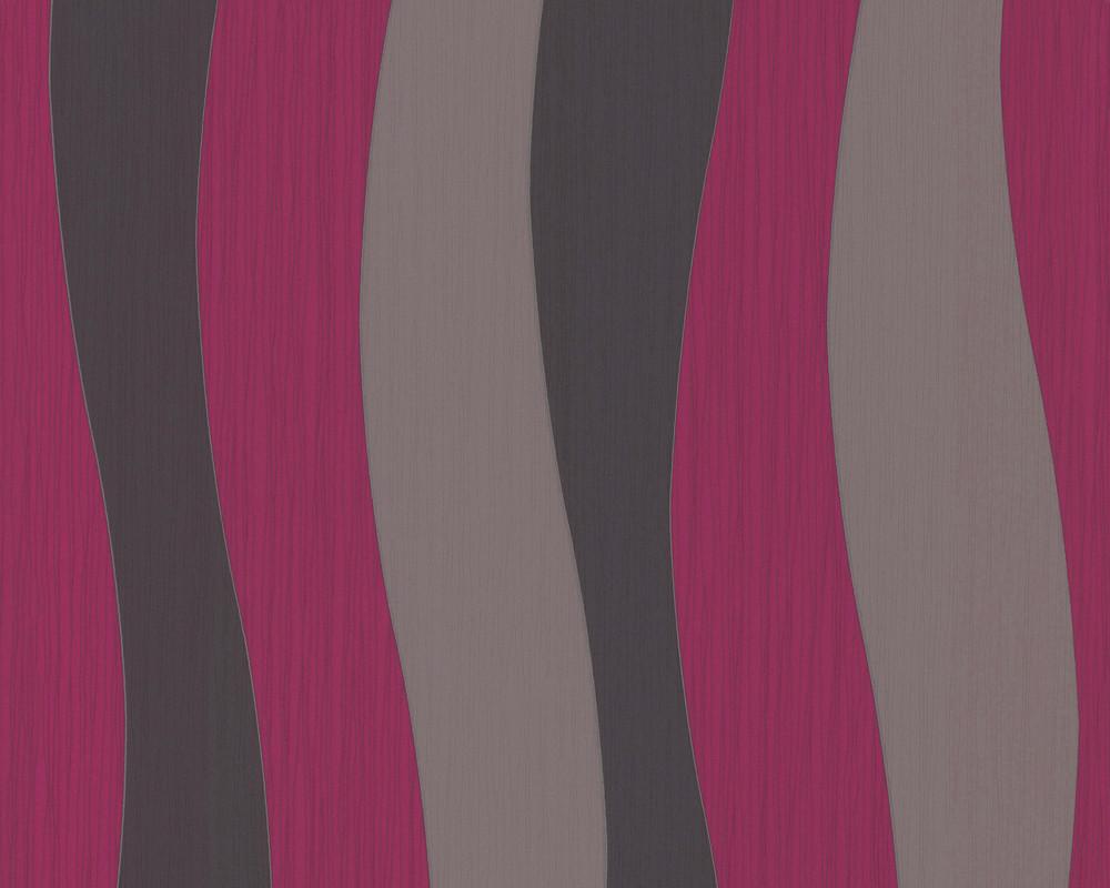 Wavy Stripes Wallpaper In Violet And Grey Design By - Pattern , HD Wallpaper & Backgrounds