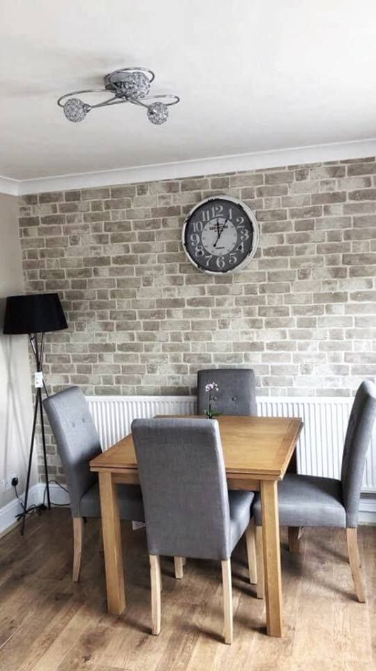 Cream Brick Wallpaper - Brick Wallpaper Dining Room , HD Wallpaper & Backgrounds