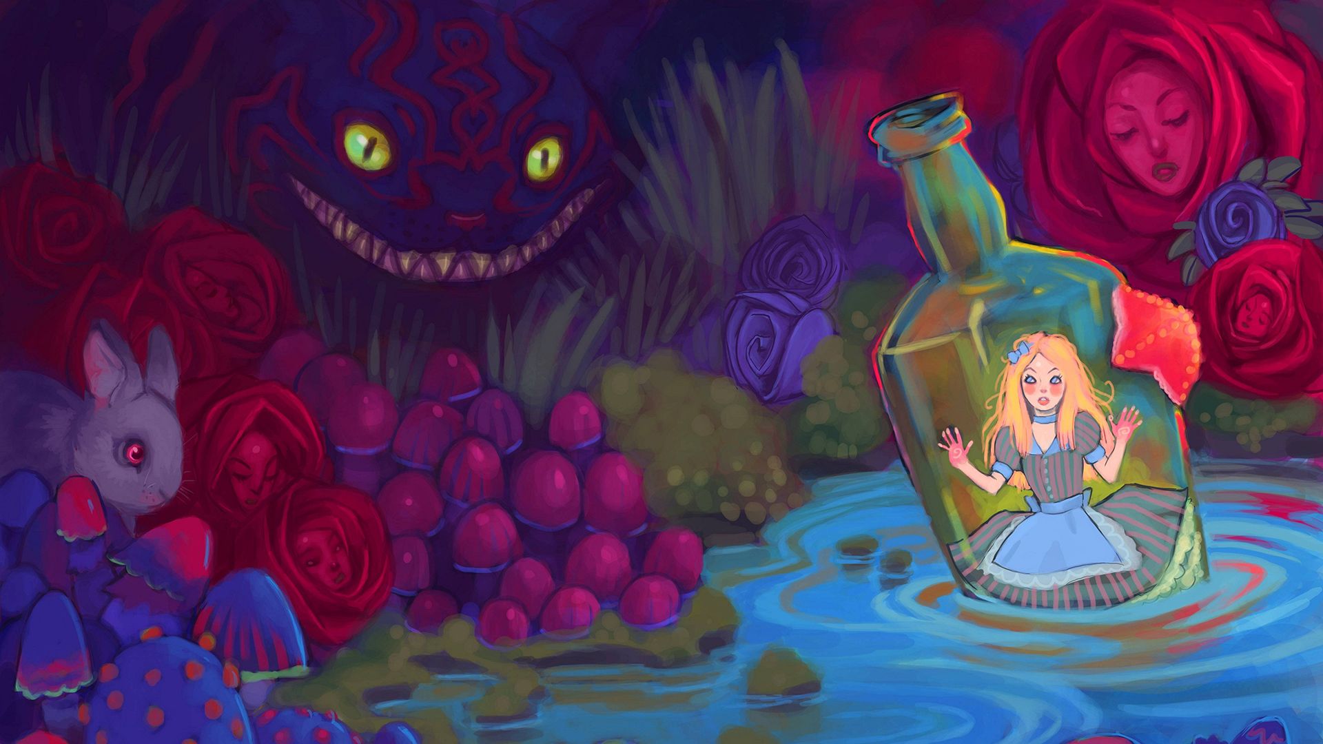 Alice In Wonderland Background Art , HD Wallpaper & Backgrounds
