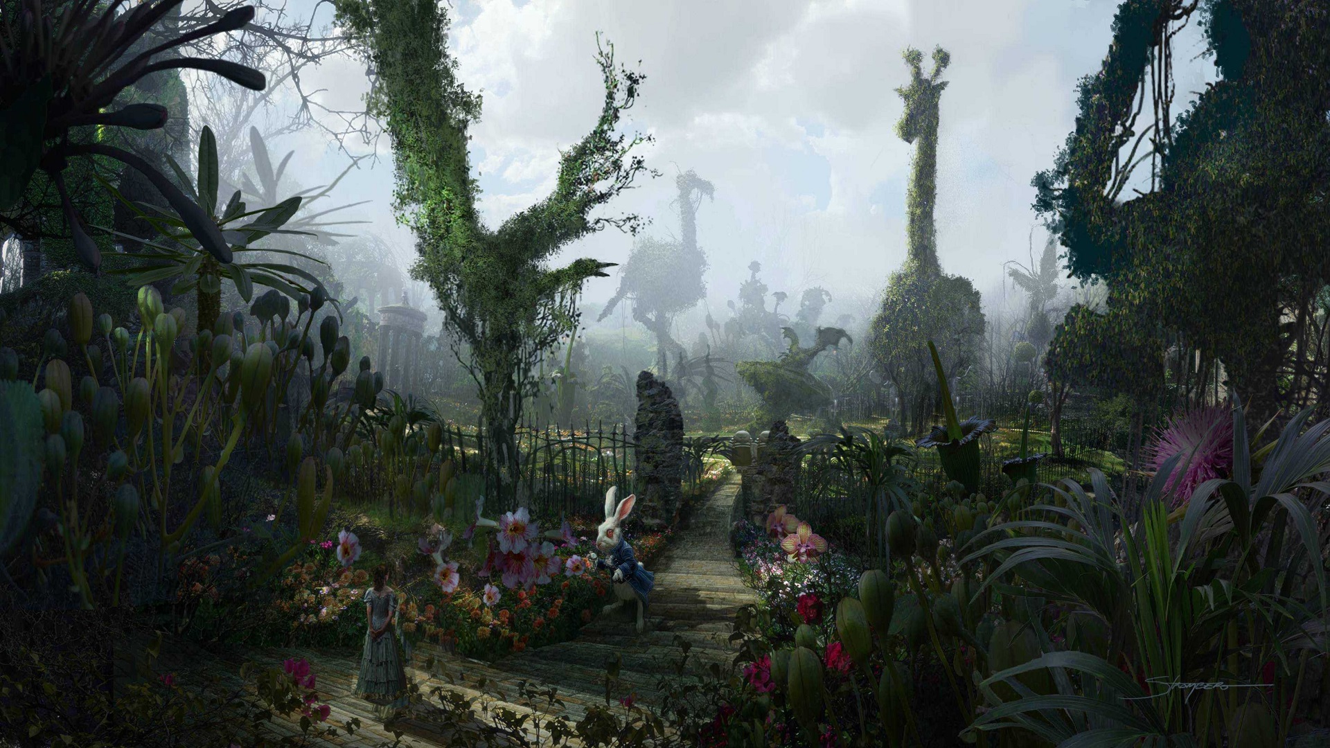 Forest Alice In Wonderland , HD Wallpaper & Backgrounds