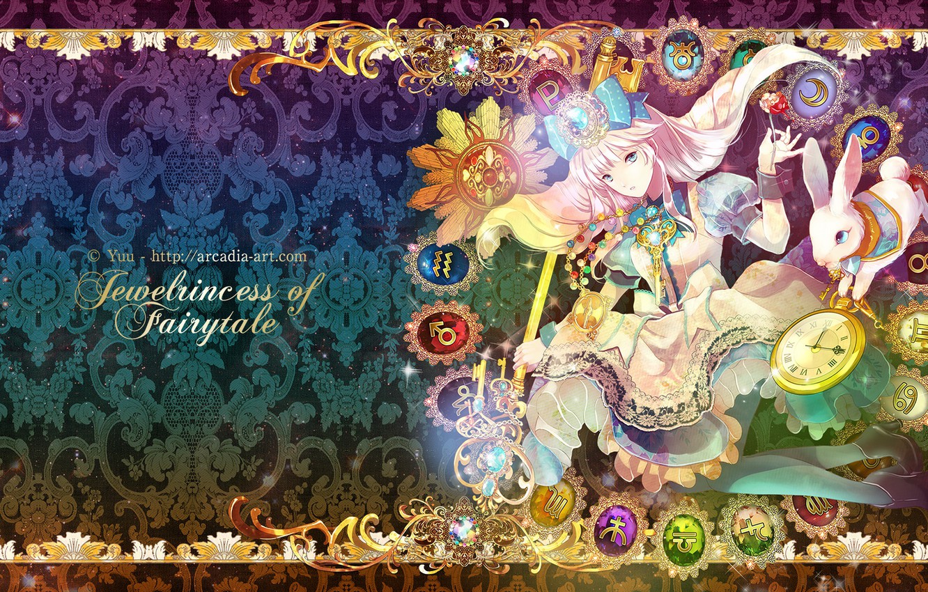 Photo Wallpaper Girl, Rabbit, Alice, Alice In Wonderland - Tarot , HD Wallpaper & Backgrounds