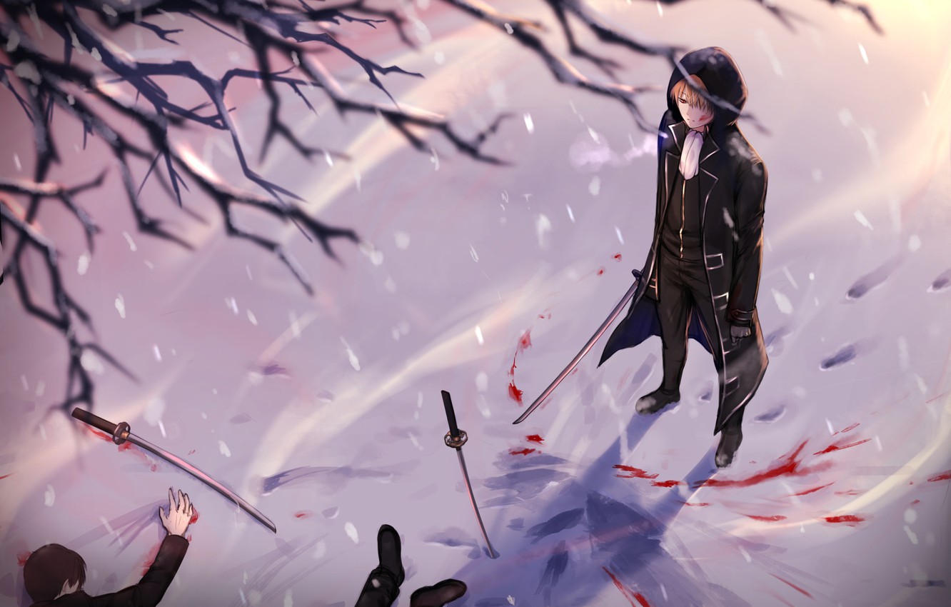 Photo Wallpaper Snow, Sword, Guy, Corpses, Gintama, - Kingdom Collapse Payback , HD Wallpaper & Backgrounds