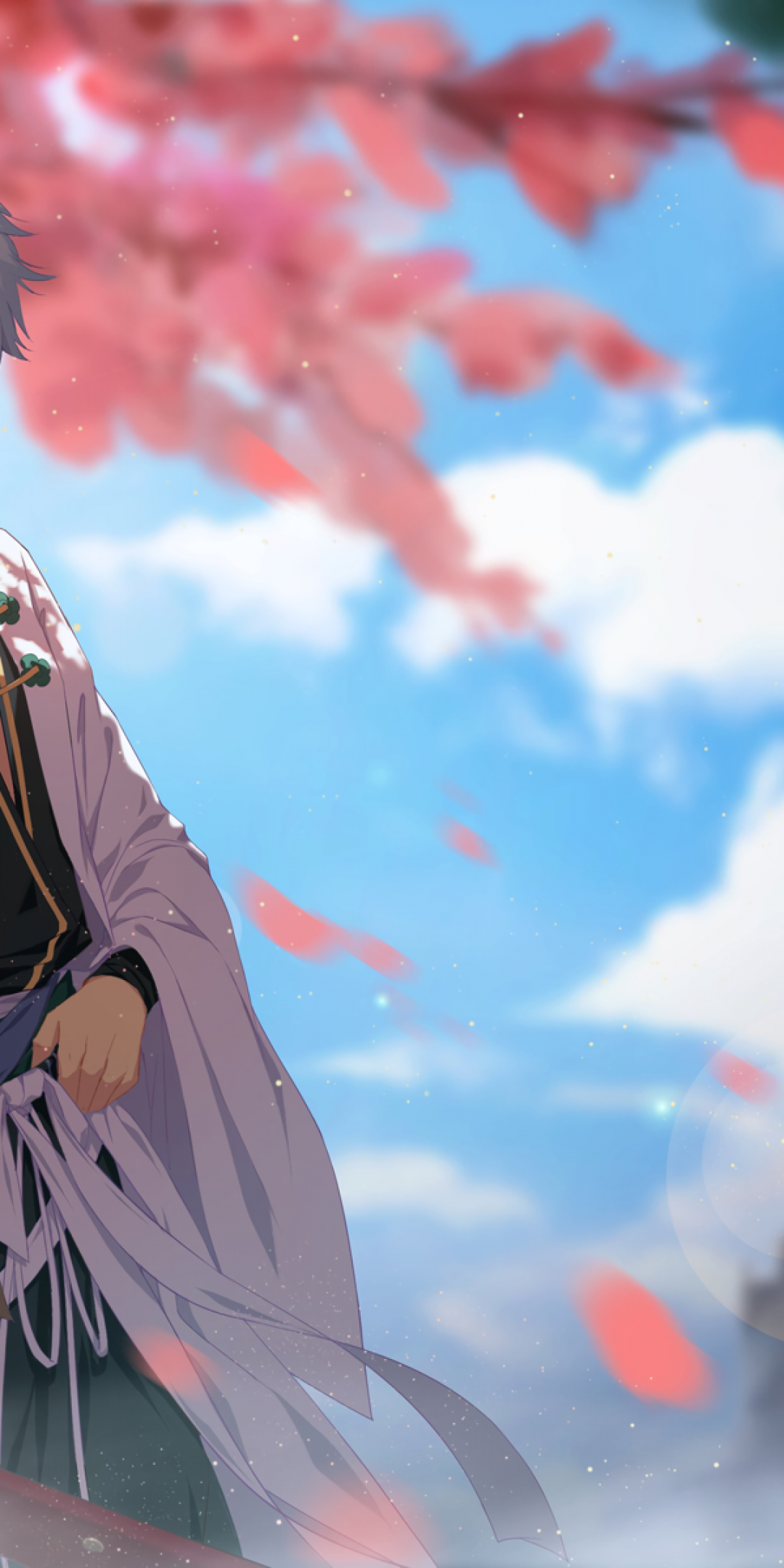 Sakata Gintoki, Gintama, Sakura Blossom, Smiling, Lens - Gintama Wallpaper Hd Sakura , HD Wallpaper & Backgrounds