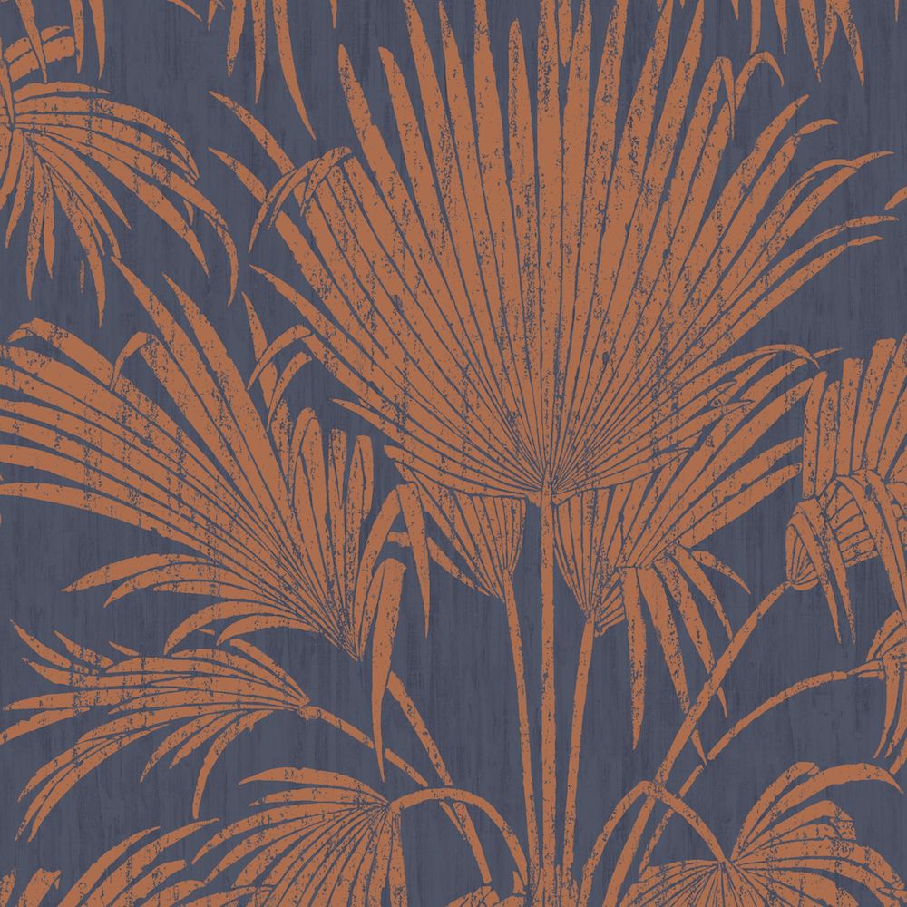 Casadeco Josephine Foil Blue/copper Wallpaper - Blue And Copper , HD Wallpaper & Backgrounds
