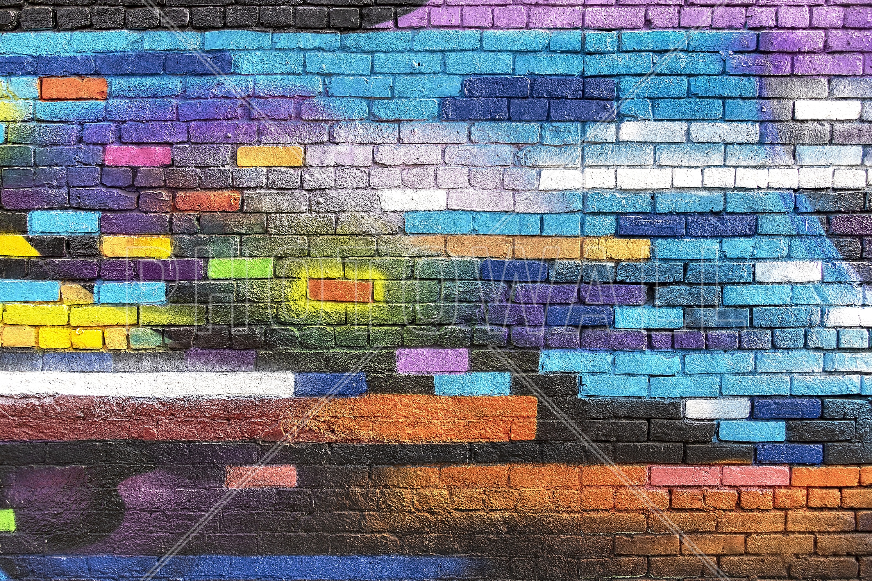 Colorful Brick Wall - Brick Wall , HD Wallpaper & Backgrounds