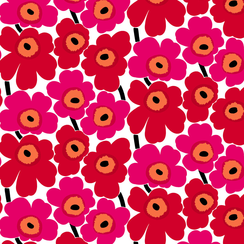 Marimekko Unikko Red / Pink Wallpaper - Marimekko Unikko , HD Wallpaper & Backgrounds