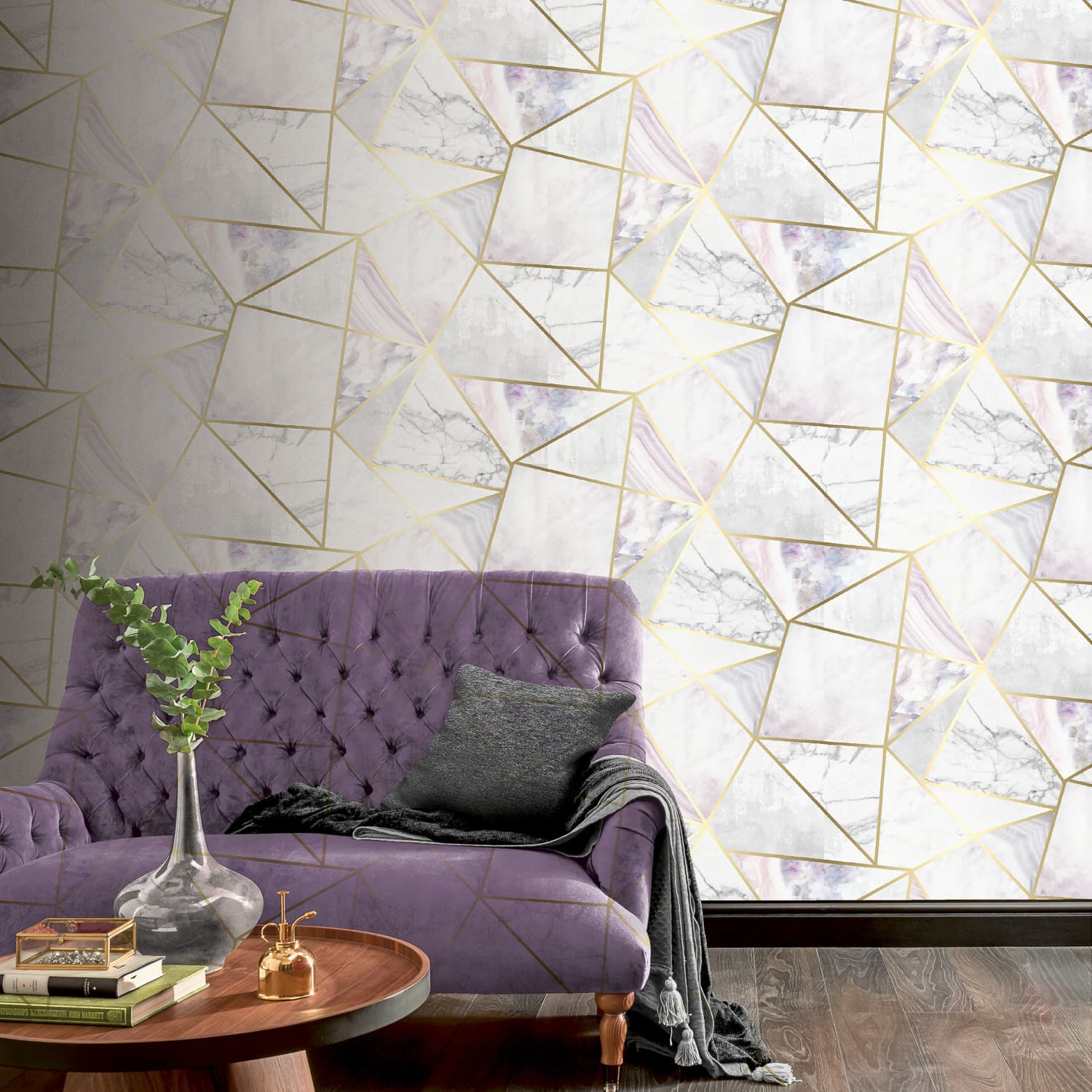 Arthouse Fragments Wallpaper - Rose Gold Wallpaper For Living Room , HD Wallpaper & Backgrounds