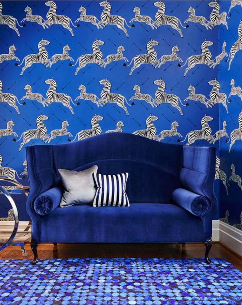 Scalamandre Wallpaper Zebra Blue - Peel And Stick , HD Wallpaper & Backgrounds