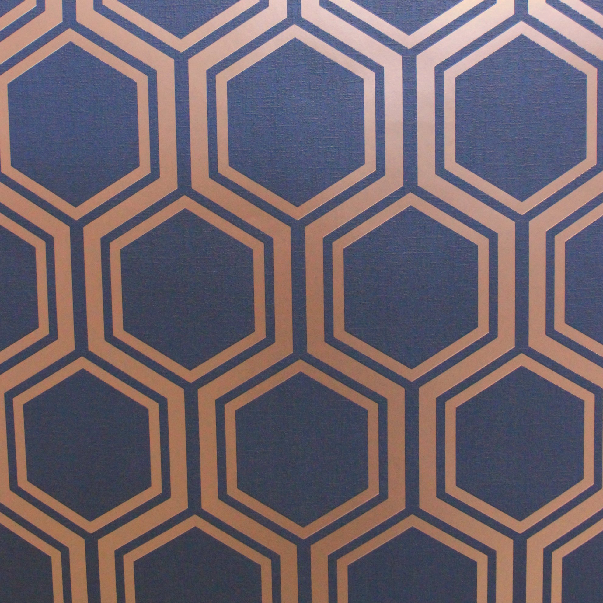 Luxe Hexagon Geometric Navy Gold Arthouse Wallpaper - Arthouse Hexagon , HD Wallpaper & Backgrounds