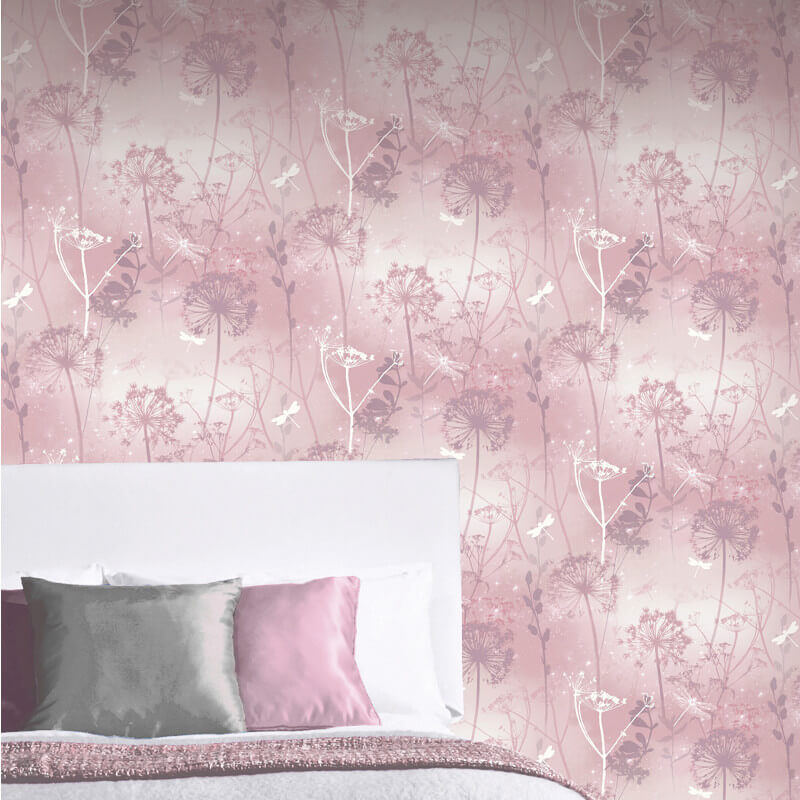 Arthouse Damselfly Blush Glitter Wallpaper - Arthouse Damselfly Blush Wallpaper 692305 , HD Wallpaper & Backgrounds