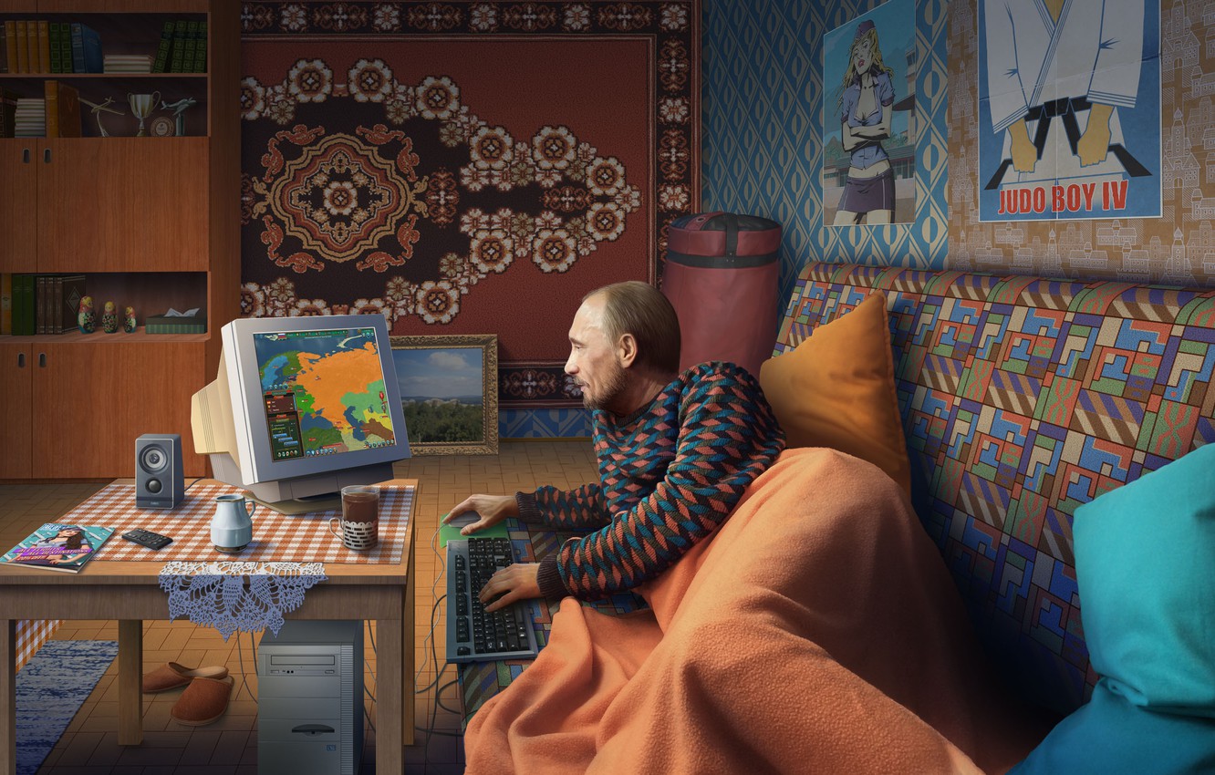 Photo Wallpaper Sofa, Computer, Style, Room, Apartment, - Realpolitiks