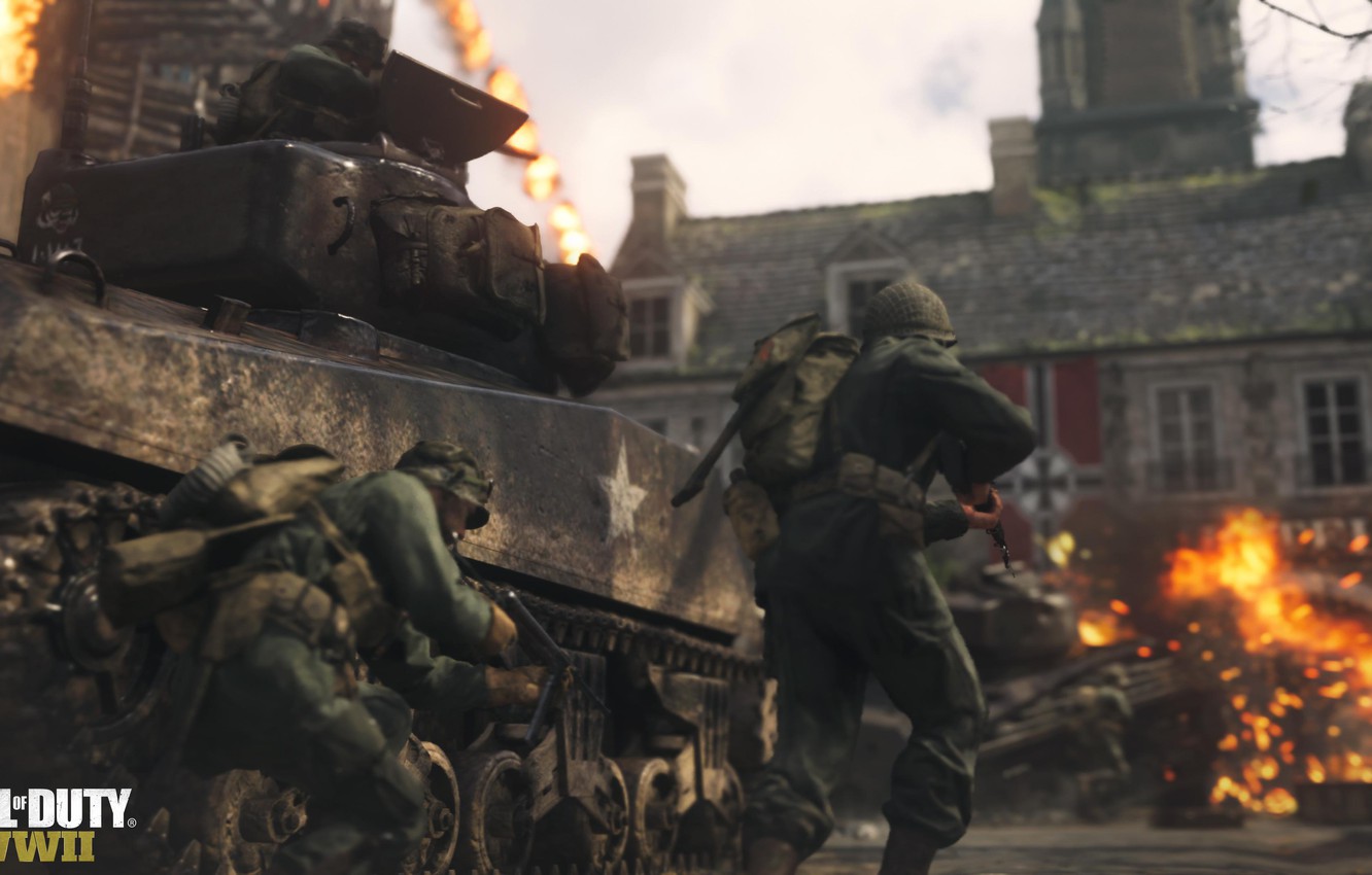 Photo Wallpaper Call Of Duty, War, Activision, The - Call Of Duty Wwii Online , HD Wallpaper & Backgrounds