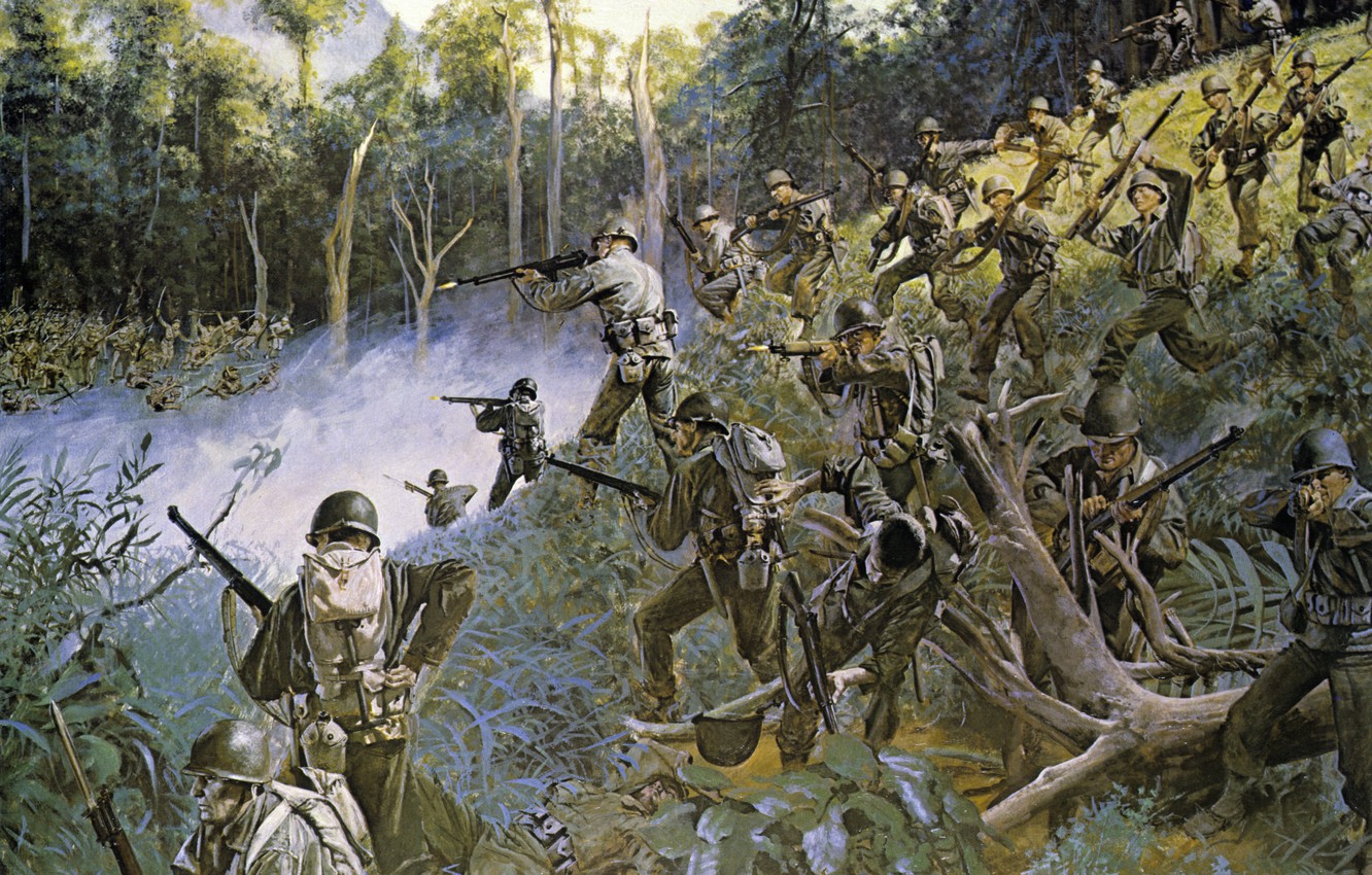 Photo Wallpaper Islands, Battle, Soldiers, Equipment, - World At War 59 , HD Wallpaper & Backgrounds
