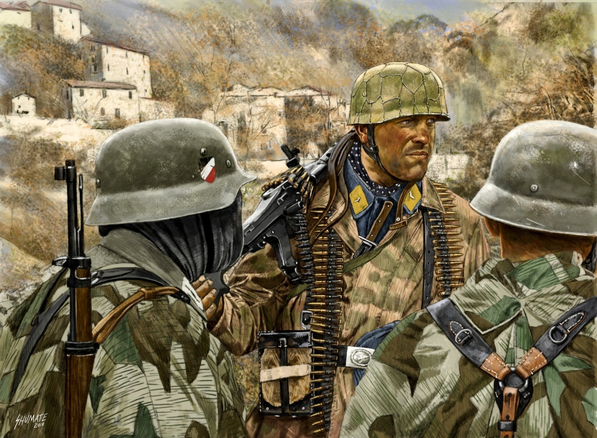 Art German Mining Huntsman Gebirgsjã¤ger Uniforms Camouflage - Ww2 German Wallpaper Art , HD Wallpaper & Backgrounds
