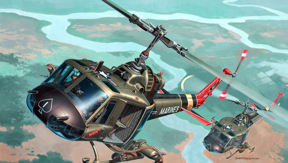 Huey Helicopter Wallpaper-6i3i4m1 - Revell Uh 1 Huey Revell , HD Wallpaper & Backgrounds