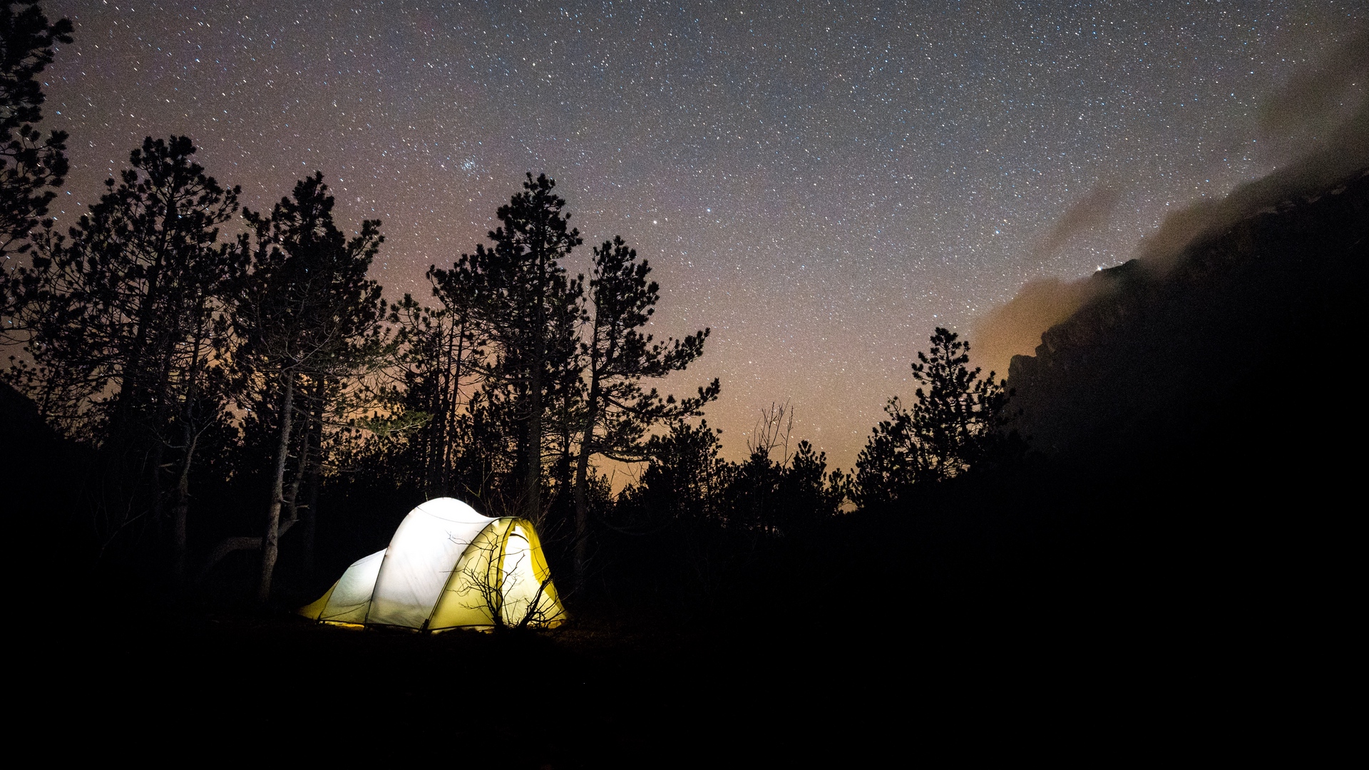 Wallpaper Tent, Starry Sky, Camping, Travel, Night - Camping Night Background Hd , HD Wallpaper & Backgrounds