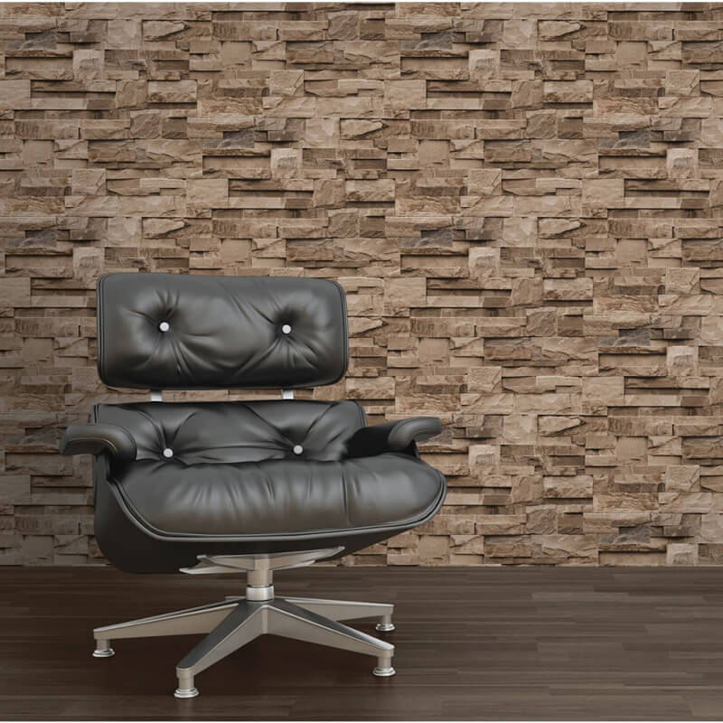 Muriva Stone Brick Effect Brown Wallpaper - Brick Effect Wallpaper Uk , HD Wallpaper & Backgrounds