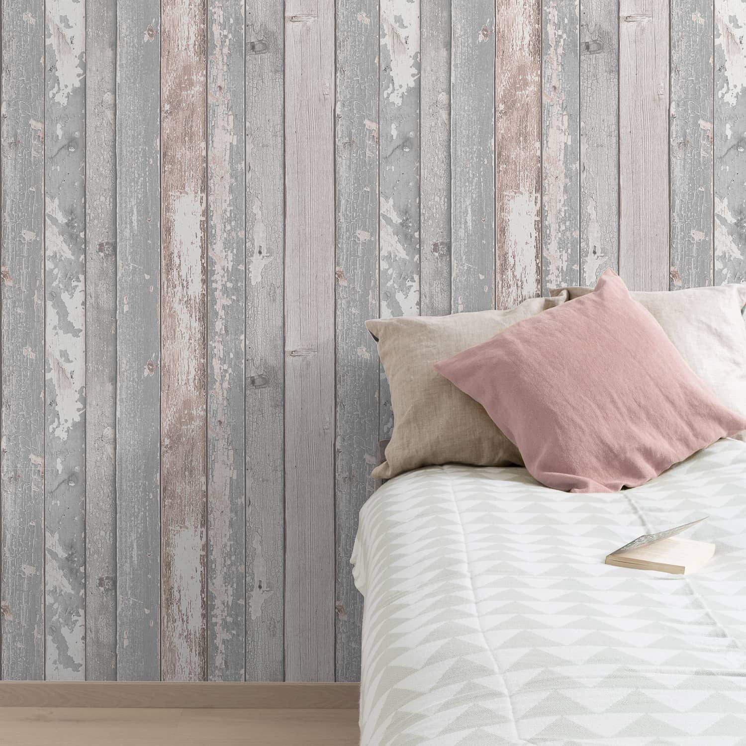 Wood Panels Blush Wallpaper - Wood Effect Wallpaper Bedroom Ideas , HD Wallpaper & Backgrounds