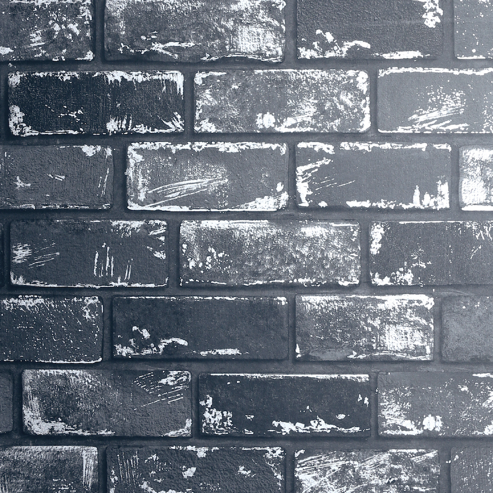 Arthouse Metallic Brick Navy Black Silver Wallpaper - Wallpaper , HD Wallpaper & Backgrounds