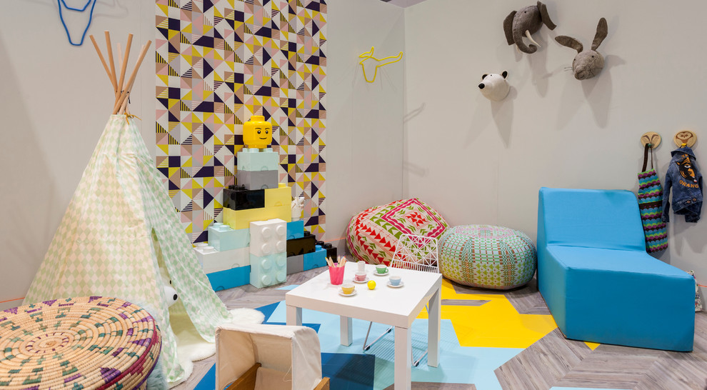 Pretty Lego Storage Brick In Kids Eclectic With Brick - Kids Geometric Bedroom , HD Wallpaper & Backgrounds