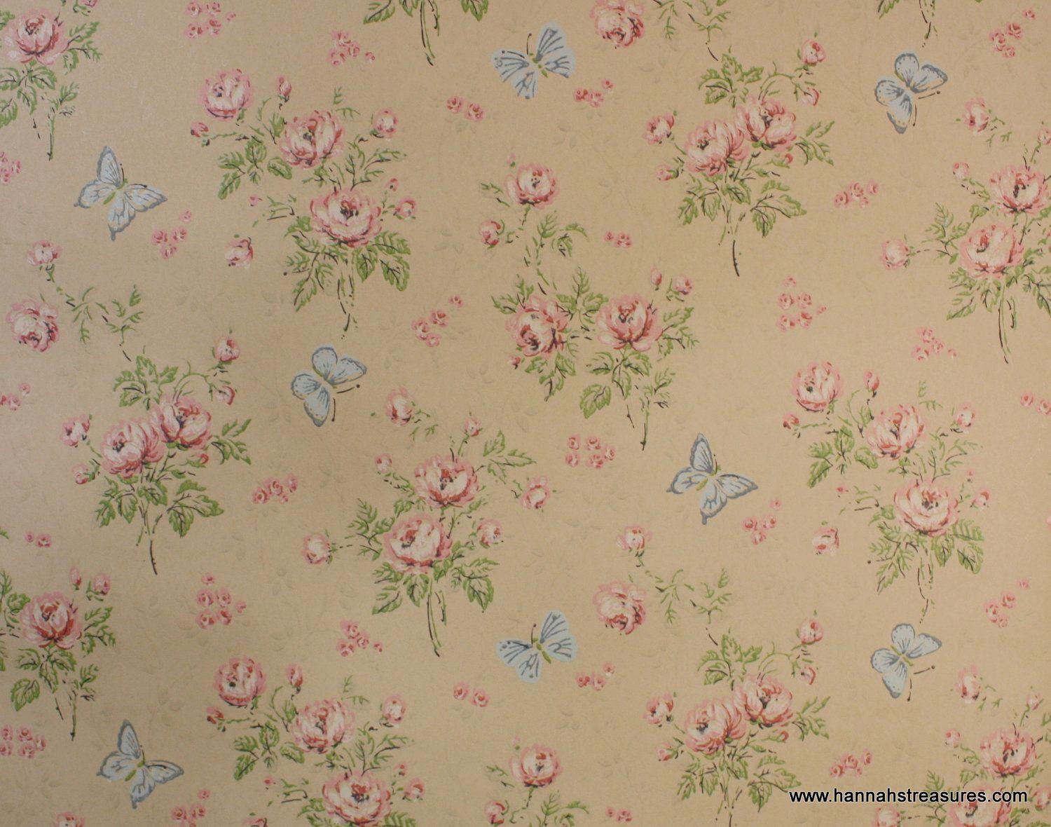 1950s Floral Vintage Style Pattern Design - Wall Paper 1950 , HD Wallpaper & Backgrounds