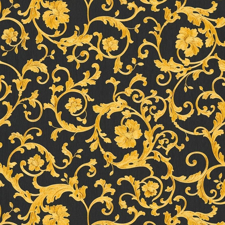 A S Creation Wallpapers Versace Black And Gold Baroque - Versace Design , HD Wallpaper & Backgrounds