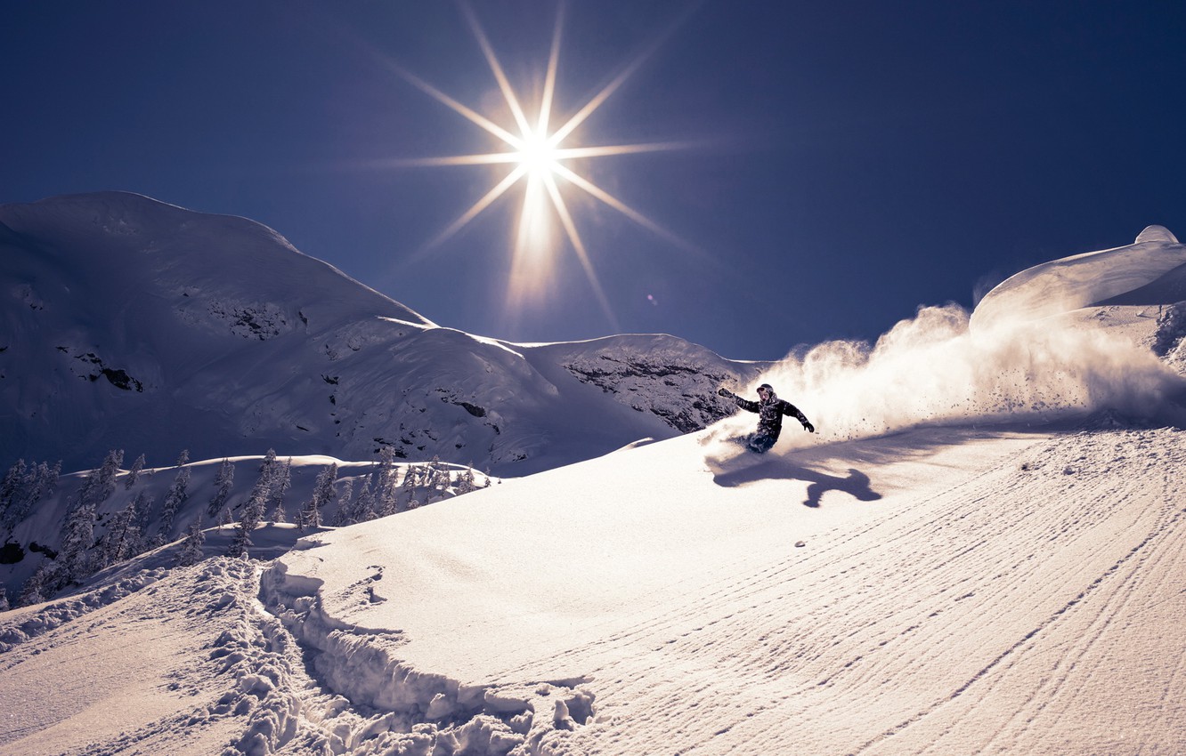 Photo Wallpaper Snow, Sport, Ski, Mountain - Skiing , HD Wallpaper & Backgrounds