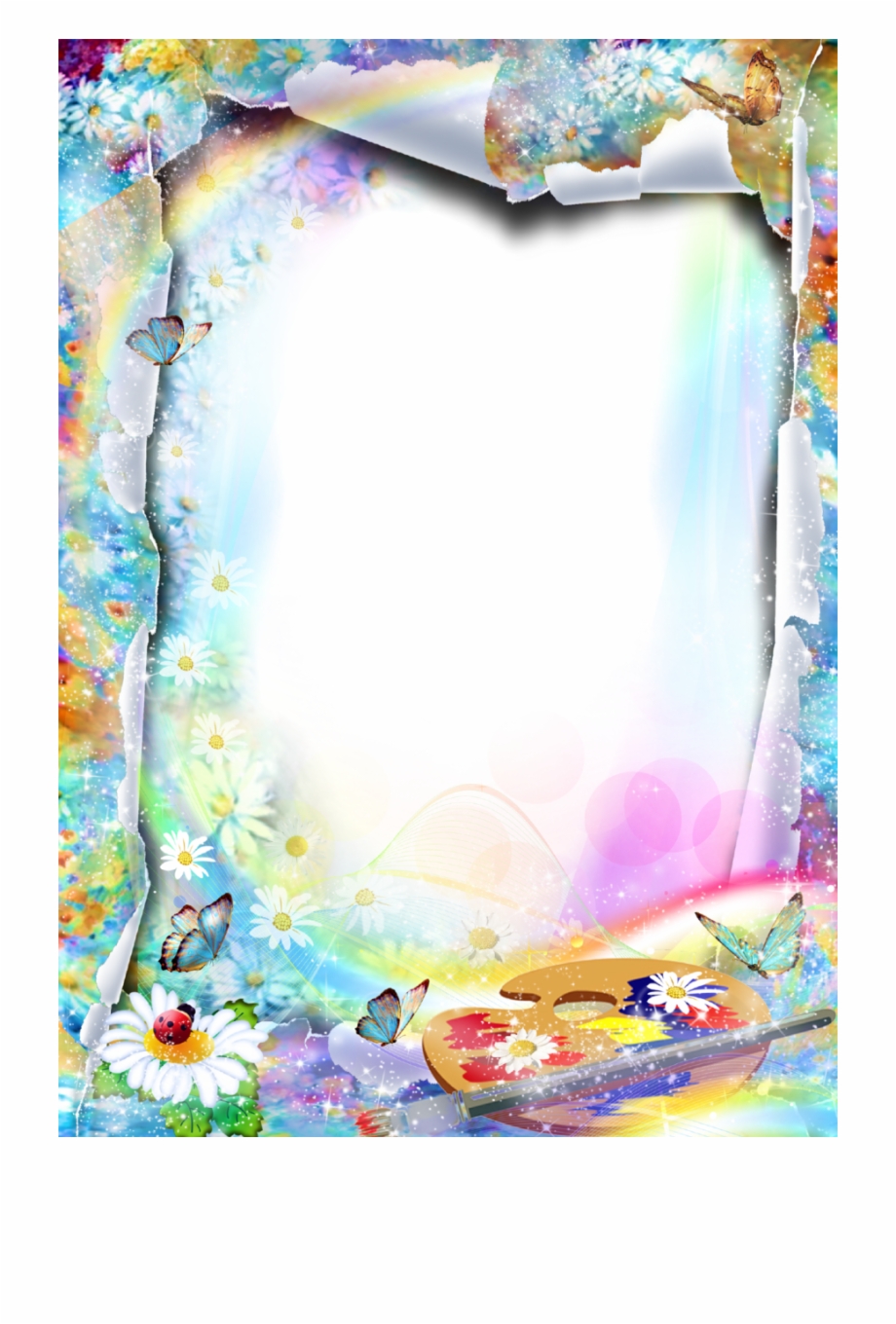 Rainbow Frame Png - Rainbow Frame Png Summer , HD Wallpaper & Backgrounds