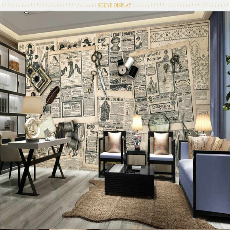 Custom 3d Wallpaper For Wallsretro Newspaper 3d Wall , HD Wallpaper & Backgrounds