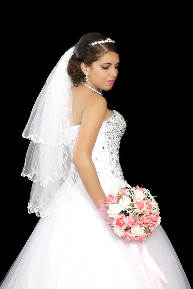 Wedding, Couple, Wedding Dress, Veil, Love, Romance - Velo Para Novia Corto , HD Wallpaper & Backgrounds