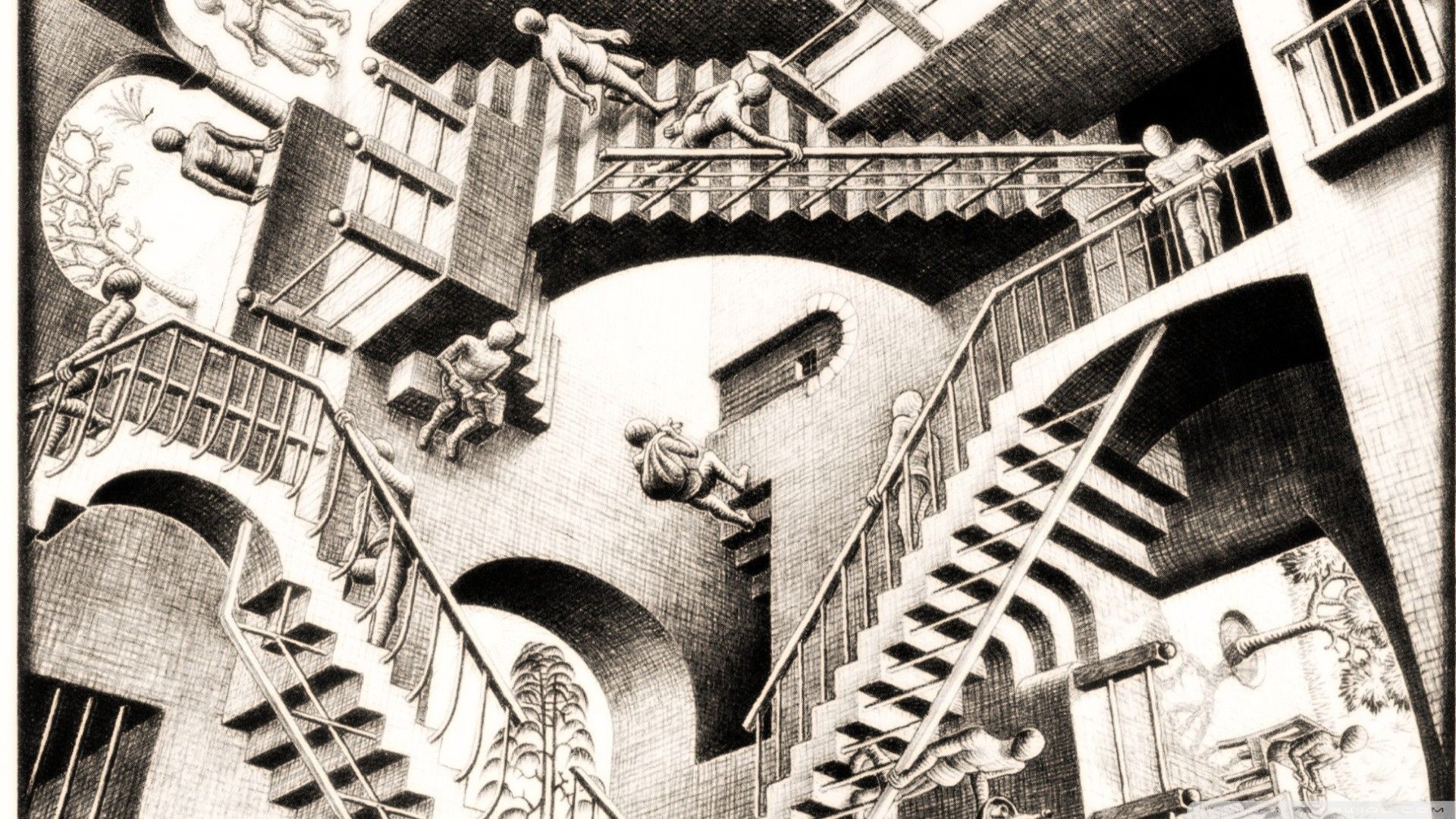 Mc Escher Wallpaper Hd 
 Data-src /full/1975781 - Mc Escher Relativity , HD Wallpaper & Backgrounds