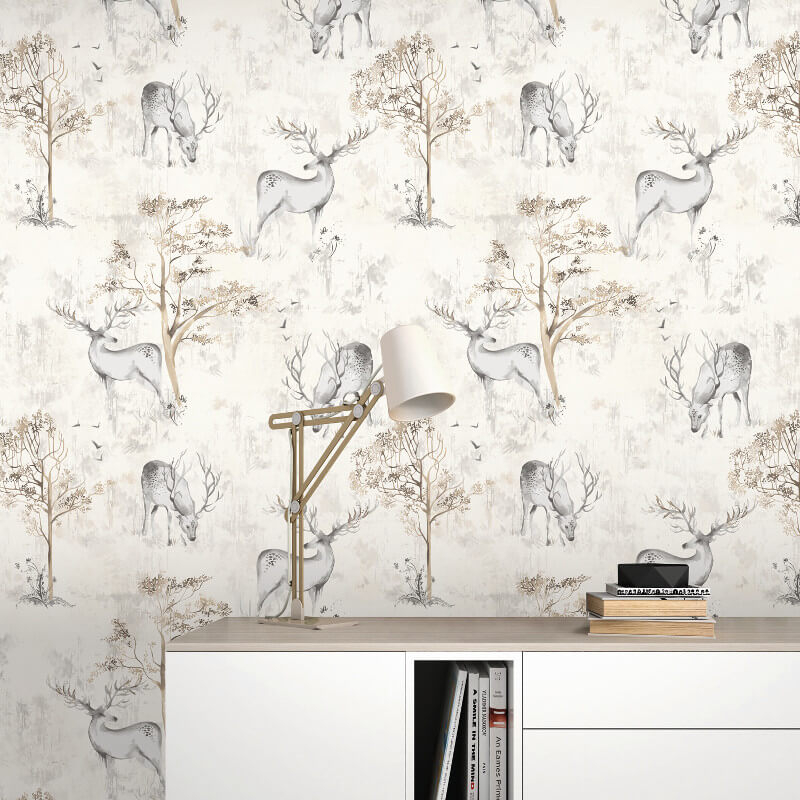 Rasch Highland Stag Natural/cream Metallic Wallpaper - Stag Wallpaper For Living Room , HD Wallpaper & Backgrounds