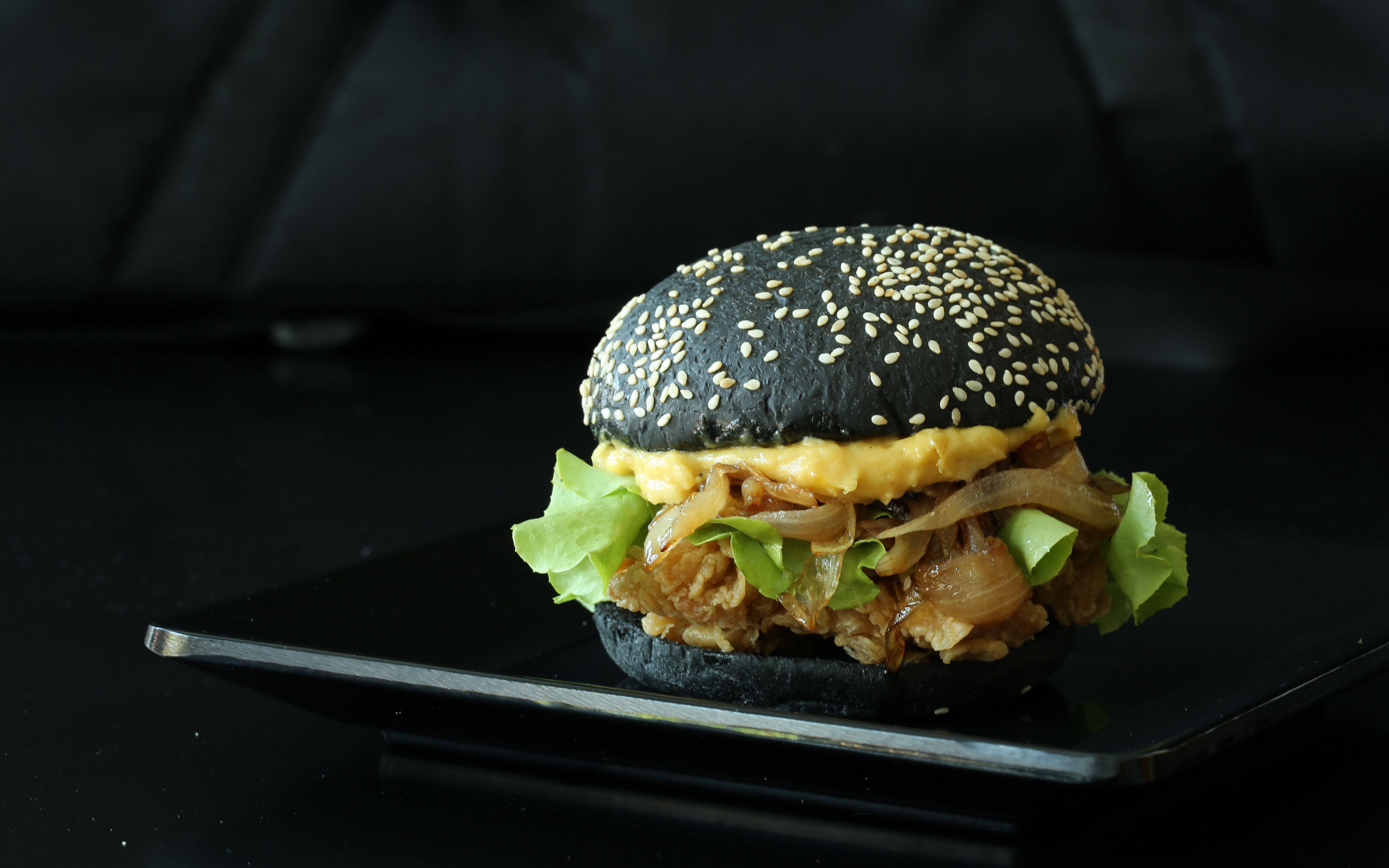 Wallpaper Burger, Hamburger, Black Burger, Juicy - Burger Full Hd , HD Wallpaper & Backgrounds