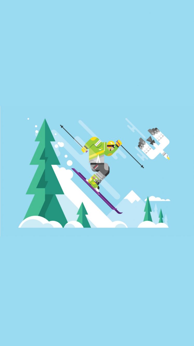 Iphone Wallpaper Minimalist Ski , HD Wallpaper & Backgrounds
