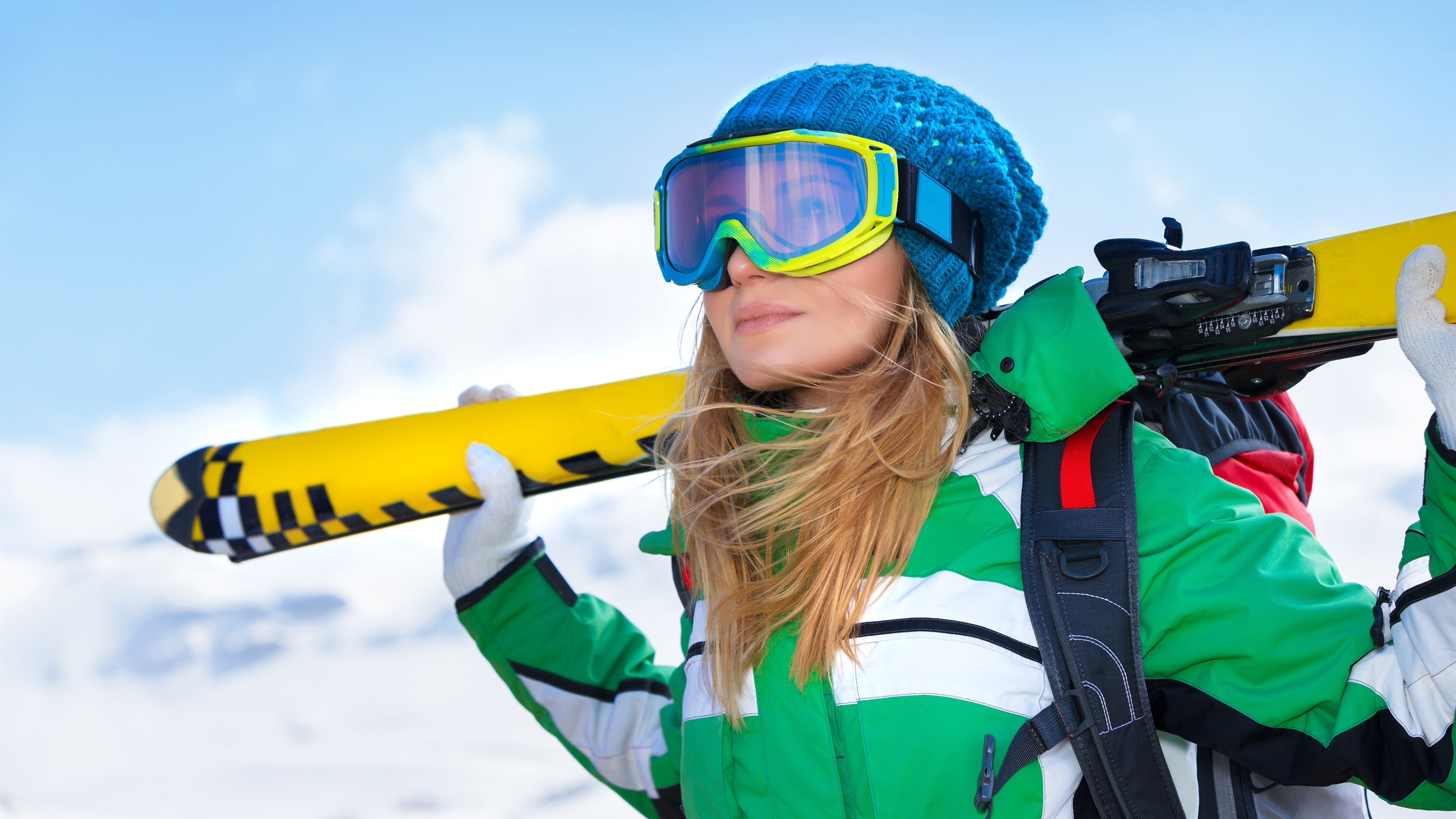Wallpaper Girl, Ski, Winter, Snow - Fond D Écran De Fille Ski , HD Wallpaper & Backgrounds