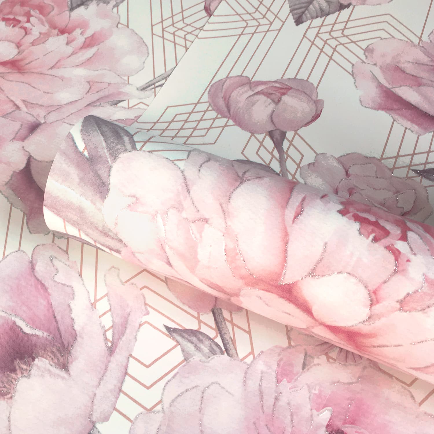 Stella Blush Wallpaper - Blush Pink And Grey Floral , HD Wallpaper & Backgrounds