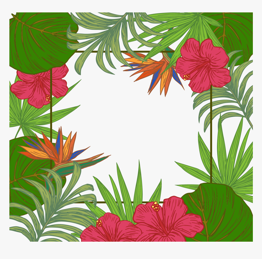 Leaf Arecaceae Tree Wallpaper Palm Leaves Border - Hawaiian Leaves Clip Art , HD Wallpaper & Backgrounds