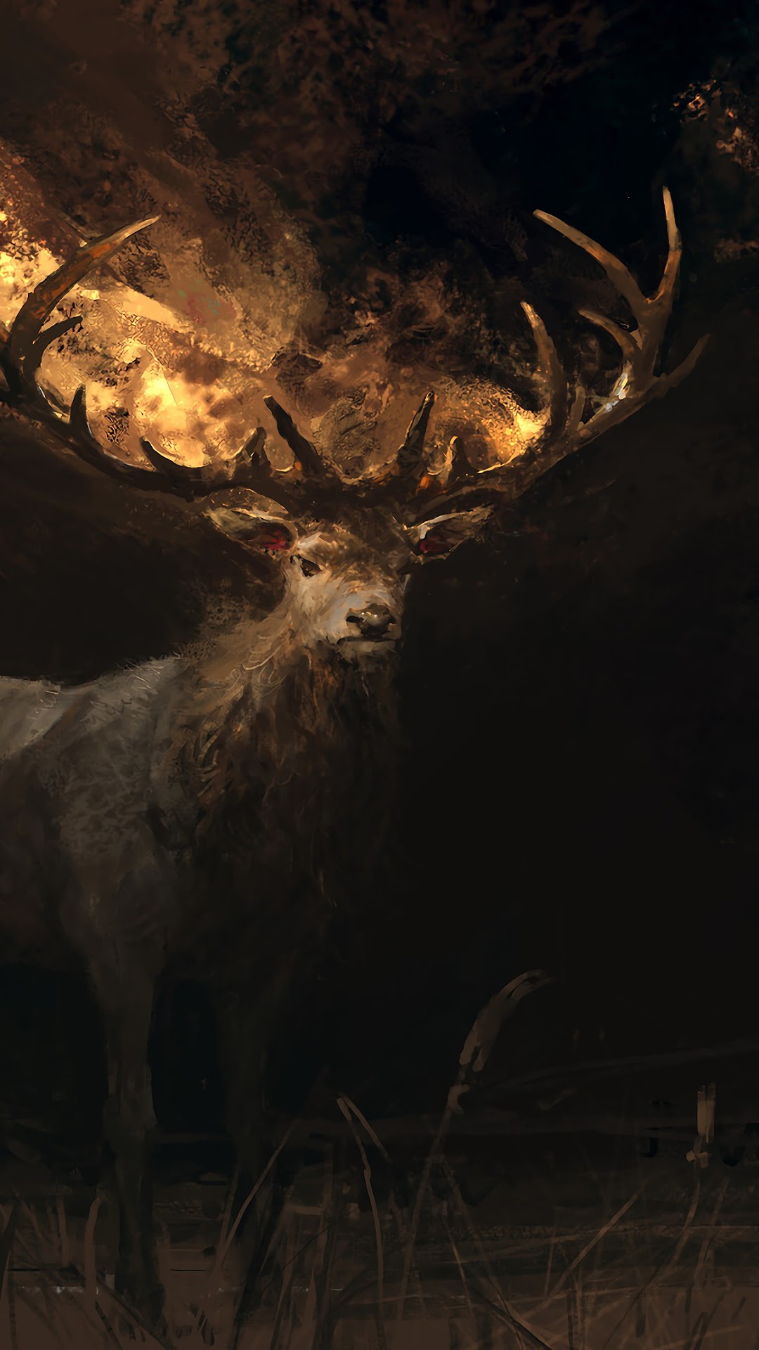 Deer, Animal, Fantasy, Art, 4k, - Deer Wallpaper Iphone , HD Wallpaper & Backgrounds