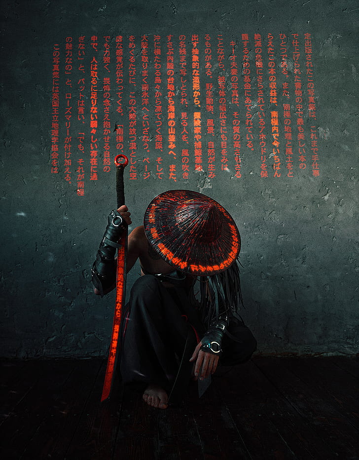 Samurai, Cyber, Warrior, Symbols, Japan, Sword - Samurai Wallpaper Iphone , HD Wallpaper & Backgrounds
