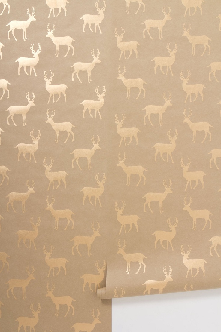 Metallic Stag Wallpaper Anthropologiecom I Want This - Gold Stag , HD Wallpaper & Backgrounds